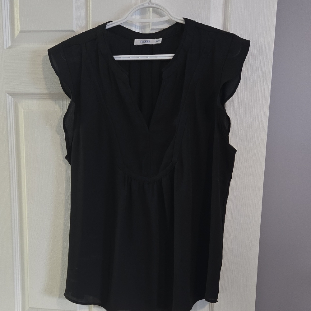 Ricki's Black V-Neck Sleeveless Blouse
